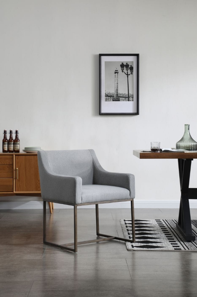 Picture of Modrest Elijah - Modern Grey & Copper Antique Brass Dining Chair