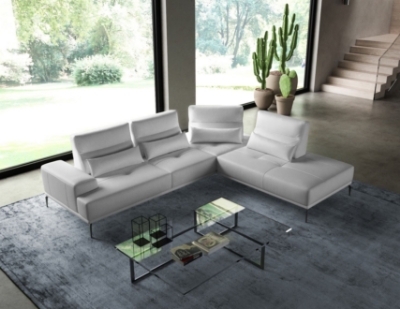 Picture of Lamod Italia Sunset - Contemporary Italian White Leather Right Facing Sectional Sofa