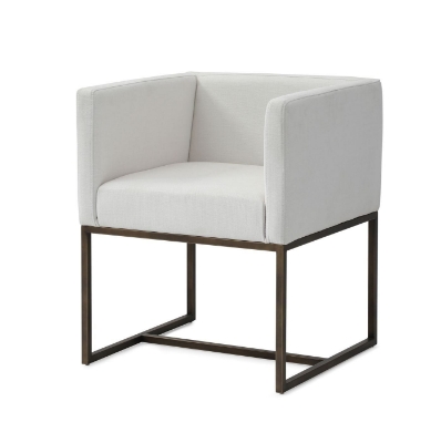 Picture of Modrest Marty - Modern Off-White & Copper Antique Brass Dining Chair