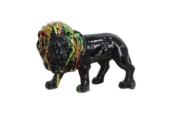 Picture of Modrest Black Lion Multi Colored Sculpture