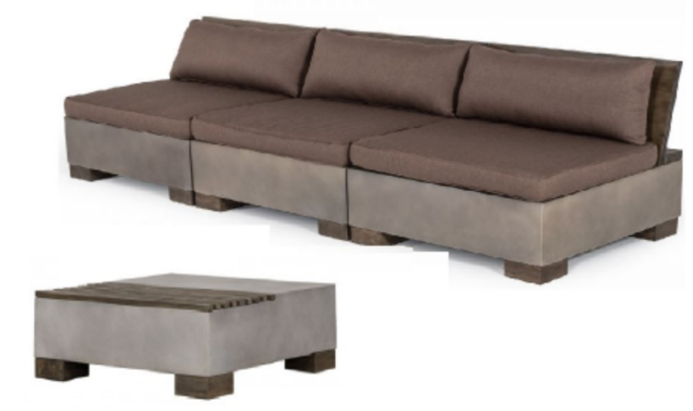 Picture of Modrest Delaware - Modern Concrete Sofa Set with Square Coffee Table