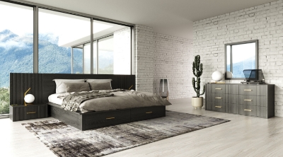 Picture of Modrest Manchester- Contemporary Dark Grey Q Bedroom Set