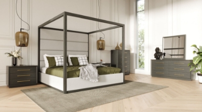 Picture of Modrest Manhattan- Contemporary Canopy Grey Bedroom Set-eastern