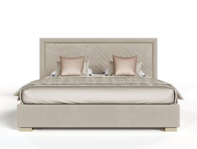 Picture of Modrest Corrico - Off White Velvet Modern Q Bed