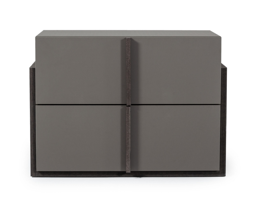 Picture of Full Nova Domus Lucia - Italian Modern Matte Grey / Elm Grey Bed + 2 Nightstands Set