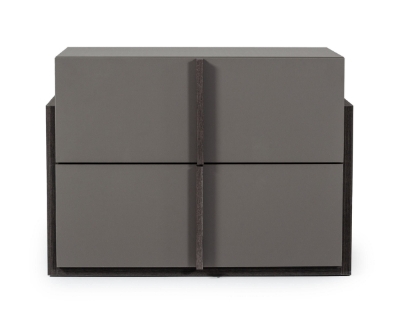 Picture of Full Nova Domus Lucia - Italian Modern Matte Grey / Elm Grey Bed + 2 Nightstands Set